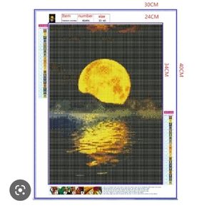 NIP Diamond Painting "Big Moon Over the Sea" Item HG 496